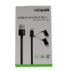 CABLE NYLON 3 EN 1 lightning Micro USB Type-C NOIR