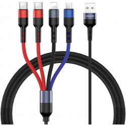 USAMS-CABLE MULTI USB 4 EN 1 - MICRO USB - USB-C / Type-C 