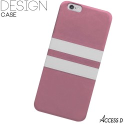 SILICONE ROSE 2 BANDES BLANCHES POUR IPHONE 4/4S