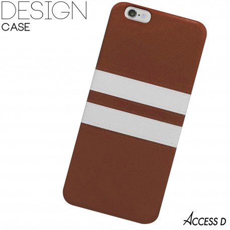 SILICONE BRUN 2 BANDES BLANCHES POUR IPHONE 4/4S