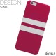 SILICONE FUSCHIA 2 BANDES BLANCHES POUR IPHONE 5/5S