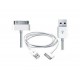 CABLE DATA COMPATIBLE IPHONE 4/4S BLANC
