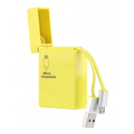 CABLE CHARGEUR MICRO USB RETRACTABLE JAUNE