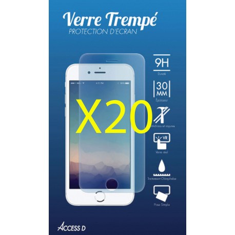 PACK 20 VERRES TREMPES IPHONE 5-5S-SE