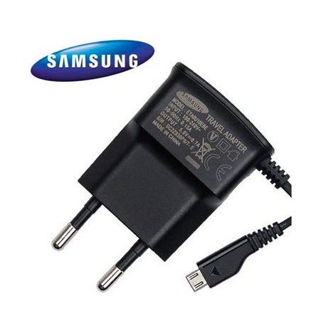CHARGEUR SAMSUNG MICRO USB ORIGINAL NOIR ETA0U10EBE 