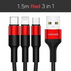 CABLE CHARGEUR USB USAMS 3 EN 1