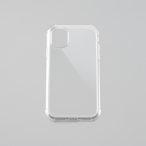 Coque transparente ajustée sur un iPhone 5S, montrant ses découpes précises et sa protection fine.